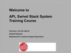 單點(diǎn)系泊油滑環(huán)密封系統(tǒng)APL Swivel Stack Traning Course