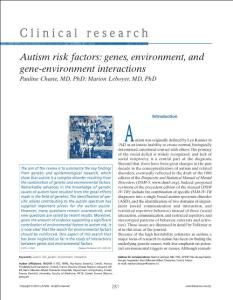 Autism risk factors genes  environment  and gene-environment interactions
