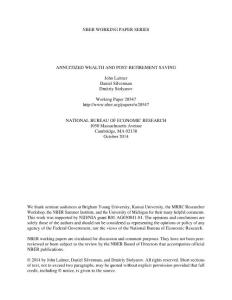 ANNUITIZED WEALTH AND POST-RETIREMENT SAVING…