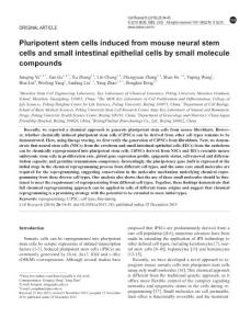 cr2015142a-Pluripotent stem cells induced from mouse neural stem cells and small intestinal epithelial cells by small molecule compounds