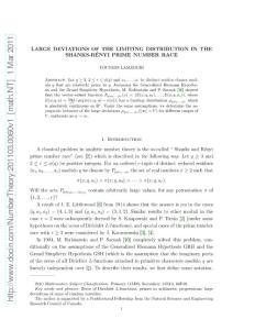 201103.0060v1 Large deviations of the limiting distribution in the Shanks-Renyi prime number race