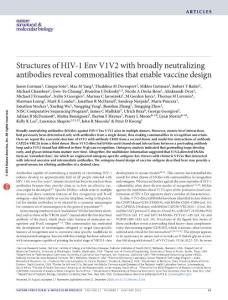 nsmb.3144-Structures of HIV-1 Env V1V2 with broadly neutralizing antibodies reveal commonalities that enable vaccine design