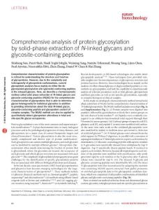 nbt.3403-Comprehensive analysis of protein glycosylation by solid-phase extraction of N-linked glycans and glycosite-containing peptides