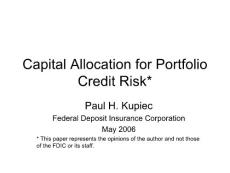 Capital Allocation for Portfolio Credit Risk - LSE