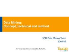 數(shù)據(jù)挖掘概念 技術與應用(Teradata datamining)