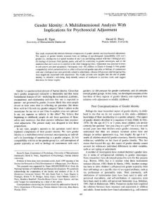 Gender Identity A Multidimensional Analysis With Implications…