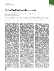 Cancer Cell-2016-Parsing Myc Paralogs in Oncogenesis