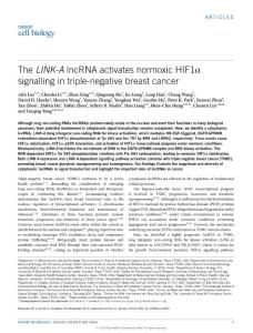 ncb3295-The LINK-A lncRNA activates normoxic HIF1α signalling in triple-negative breast cancer