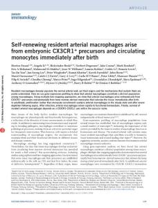ni.3343-Self-renewing resident arterial macrophages arise from embryonic CX3CR1+ precursors and circulating monocytes immediately after birth