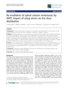 Re-irradiation of spinal column metastases by IMRT impact of setup errors on the dose distribution