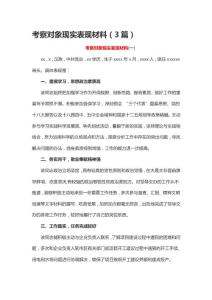 考察对象现实表现材料（3篇）