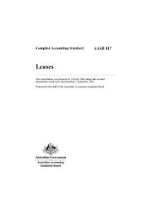 Compiled AASB 117 as amended to September 2005