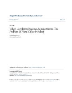 When Legislators Become Administrators The Problem of Plural…