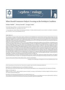 When Should Commence Dialysis Focusing on the Predialysis…