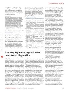 nbt.3478-Evolving Japanese regulations on companion diagnostics