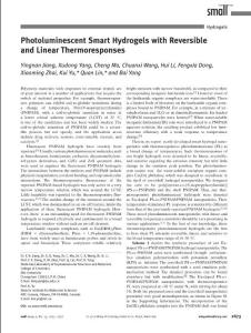 Photoluminescent Smart Hydrogels with Reversible and Linear…