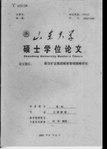 新汶矿业集团煤炭营销策略研究