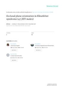 Occlusal plane orientation in Klinefelter syndrome (47,XXY…