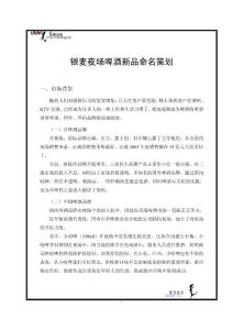 銀麥夜場啤酒新品策劃