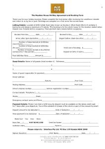 The Meadow House holiday agreement and booking …