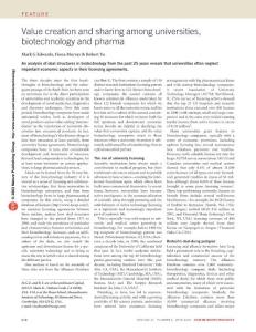 Value creation and sharing among universities, biotechnology…