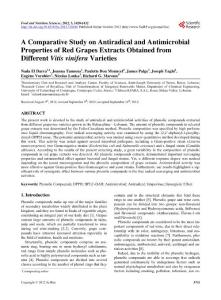 A Comparative Study on Antiradical and Antimicrobial Properties of Red Grapes Extracts Obtained from Different iVitis viniferai Varieties
