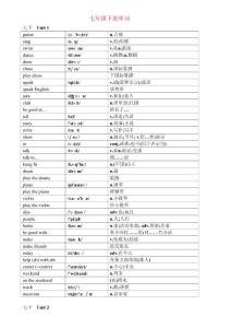 2015新版七年级初一下册英语单词汇表