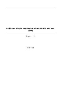 Building a Simple Blog Engine with ASP.NET MVC and