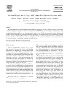 Micromilling of metal alloys with focused ion beam–fabricated tools