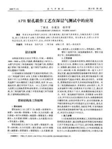 APR 射孔联作工艺在深层气测试中的应用