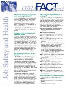 Job Safety and Health Fact Sheet