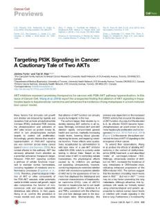 Cancer Cell-2016-Targeting PI3K Signaling in Cancer- A Cautionary Tale of Two AKTs