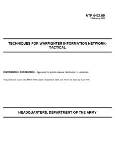 ATP 6-02.60. Techniques for Warfighter Information Network-Tactical