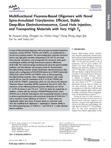 Multifunctional Fluorene-Based Oligomers with Novel