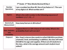 7th Grade- 2nd Nine Weeks Review  3 Day 1