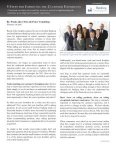 5 STEPS FOR IMPROVING THE CUSTOMER EXPERIENCE