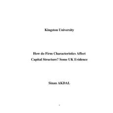Kingston University How do Firm Characteristics Affect Capital