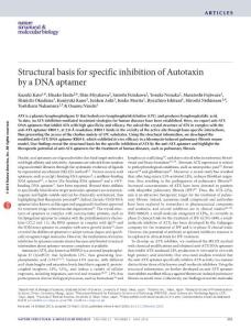nsmb.3200-Structural basis for specific inhibition of Autotaxin by a DNA aptamer