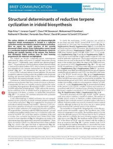 nchembio.1955-Structural determinants of reductive terpene cyclization in iridoid biosynthesis