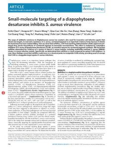 nchembio.2003-Small-molecule targeting of a diapophytoene desaturase inhibits S. aureus virulence