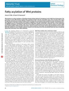 nchembio.2005-Fatty acylation of Wnt proteins