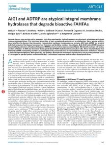 nchembio.2051-AIG1 and ADTRP are atypical integral membrane hydrolases that degrade bioactive FAHFAs