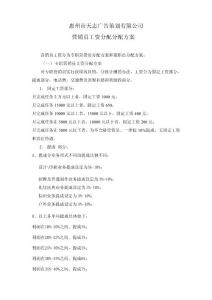 营销员工资分配分配方案