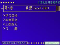 计算机应用基础教程课件：第06课 认识Excel 2003
