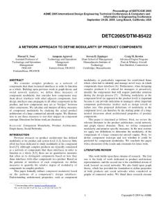 A network approach to define modularity of product components