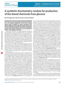 nchembio.2062-A synthetic biochemistry module for production of bio-based chemicals from glucose