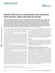 nn.4228-Genetic influences on schizophrenia and subcortical brain volumes large-scale proof of concept
