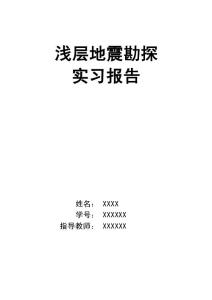 成都理工大學 地球物理學院 淺震實習報告