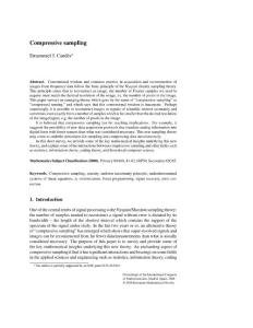 Compressive sampling - candes