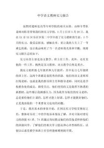 中学语文教师实习报告